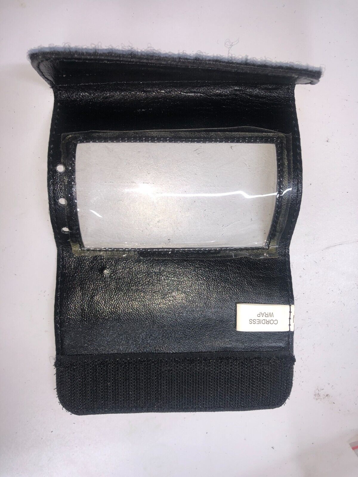 ICOM Black leather universal cordless wrap case