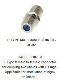 AD327 F TYPE MALE-MALE JOINER - 3GHZ
