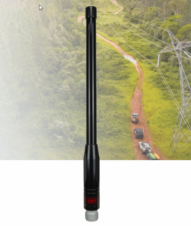 AW4704B 465mm Antenna Whip (2.1dBi Gain) - Black