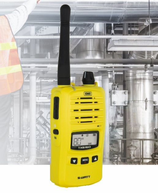 GME TX6160XY 5/1 Watt IP67 UHF CB Handheld Radio - Yellow