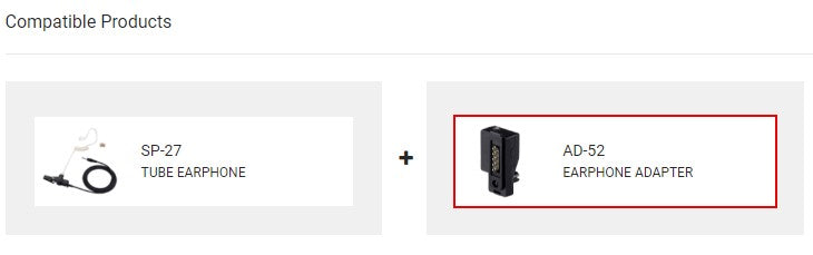 ICOM AD52	Earphone Jack Adapter for SP-13