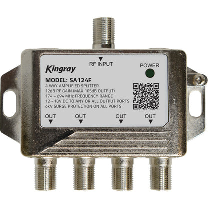 Kingray SA124FDP 4 Way Splitter Amplifier
