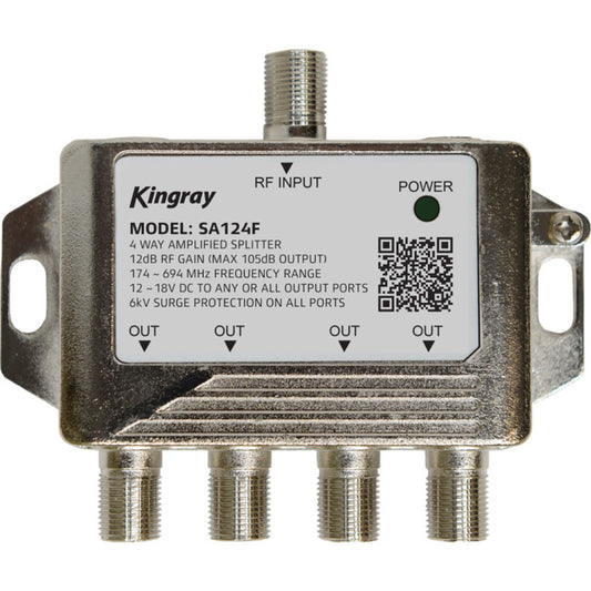 Kingray SA124FDP 4 Way Splitter Amplifier