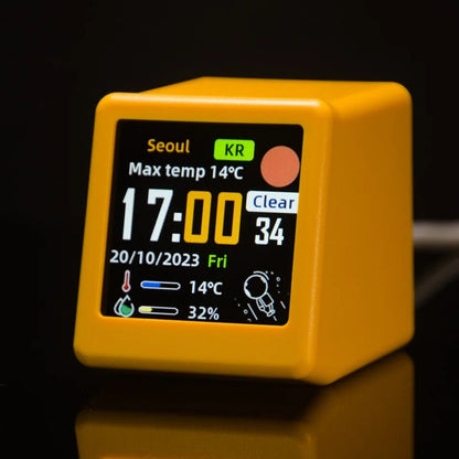 Small Portable Smart WiFi Weather Station Temperature Humidity Time Alarm Clock