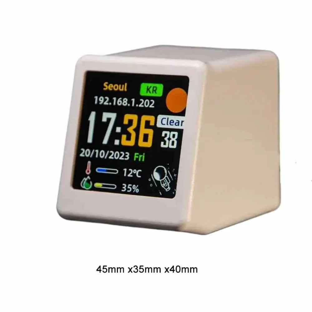 Small Portable Smart WiFi Weather Station Temperature Humidity Time Alarm Clock