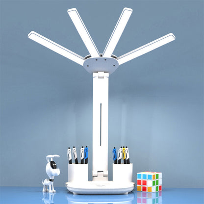 Multifunction Table Lamp LED Four Headed Folding Reading Lamp