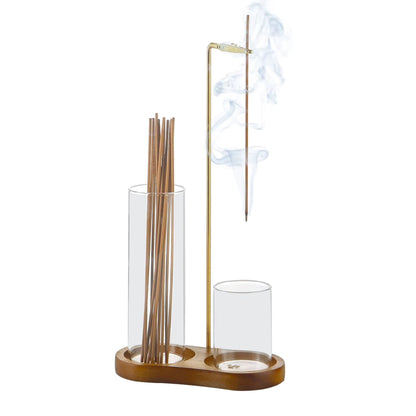 Incense Holder Sticks 2 in 1 Anti Ash Burner Glass Catcher Organizer