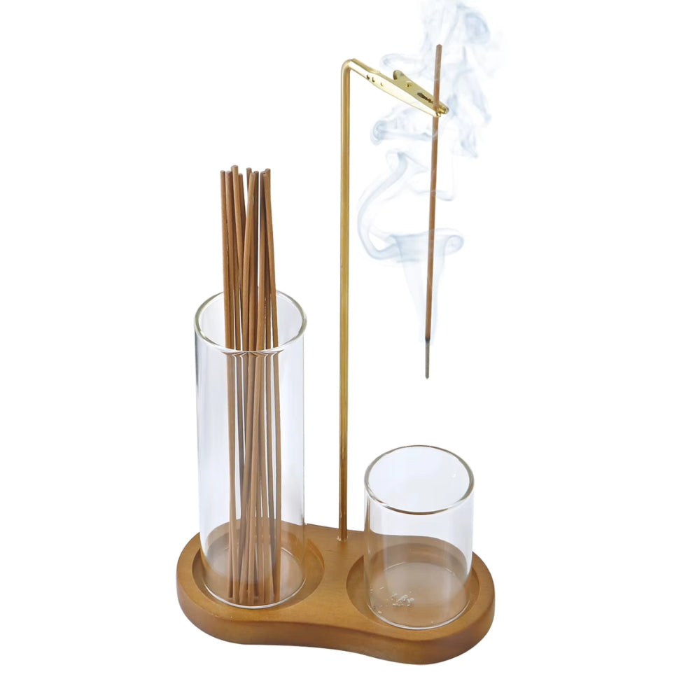 Incense Holder Sticks 2 in 1 Anti Ash Burner Glass Catcher Organizer