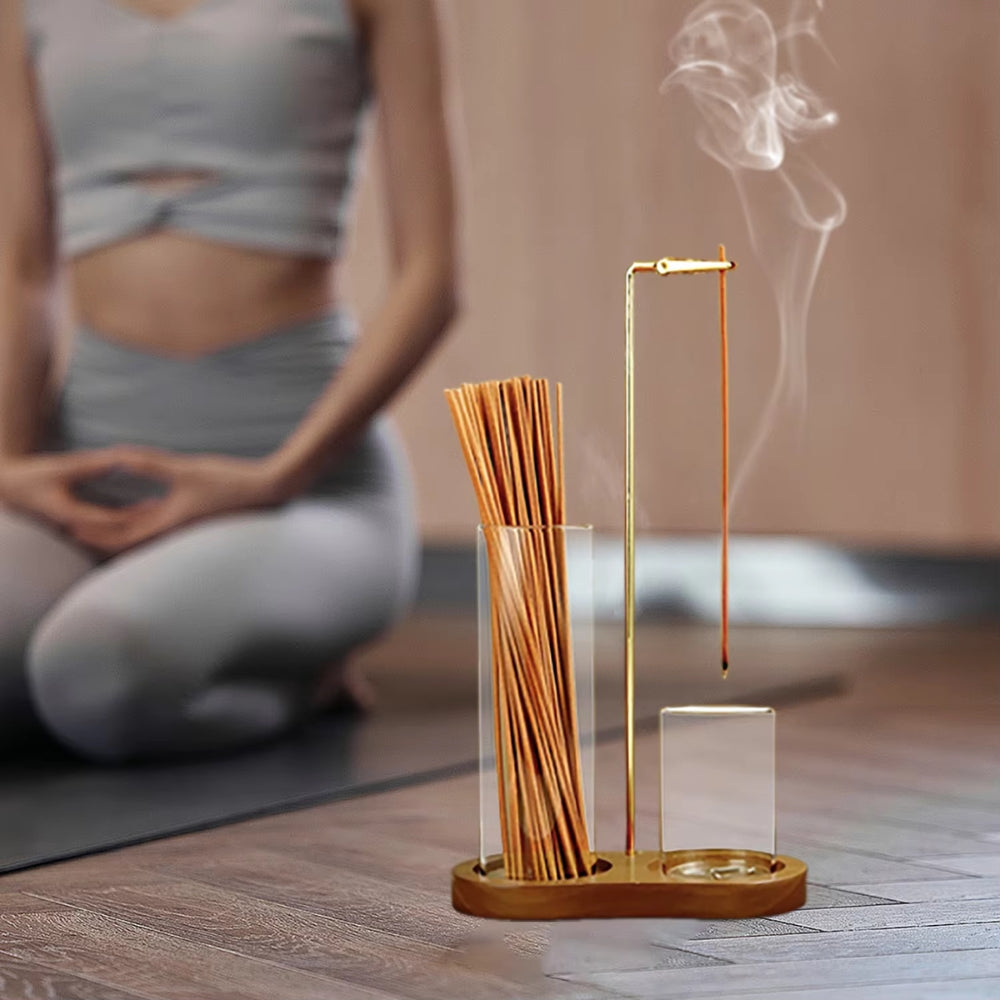 Incense Holder Sticks 2 in 1 Anti Ash Burner Glass Catcher Organizer