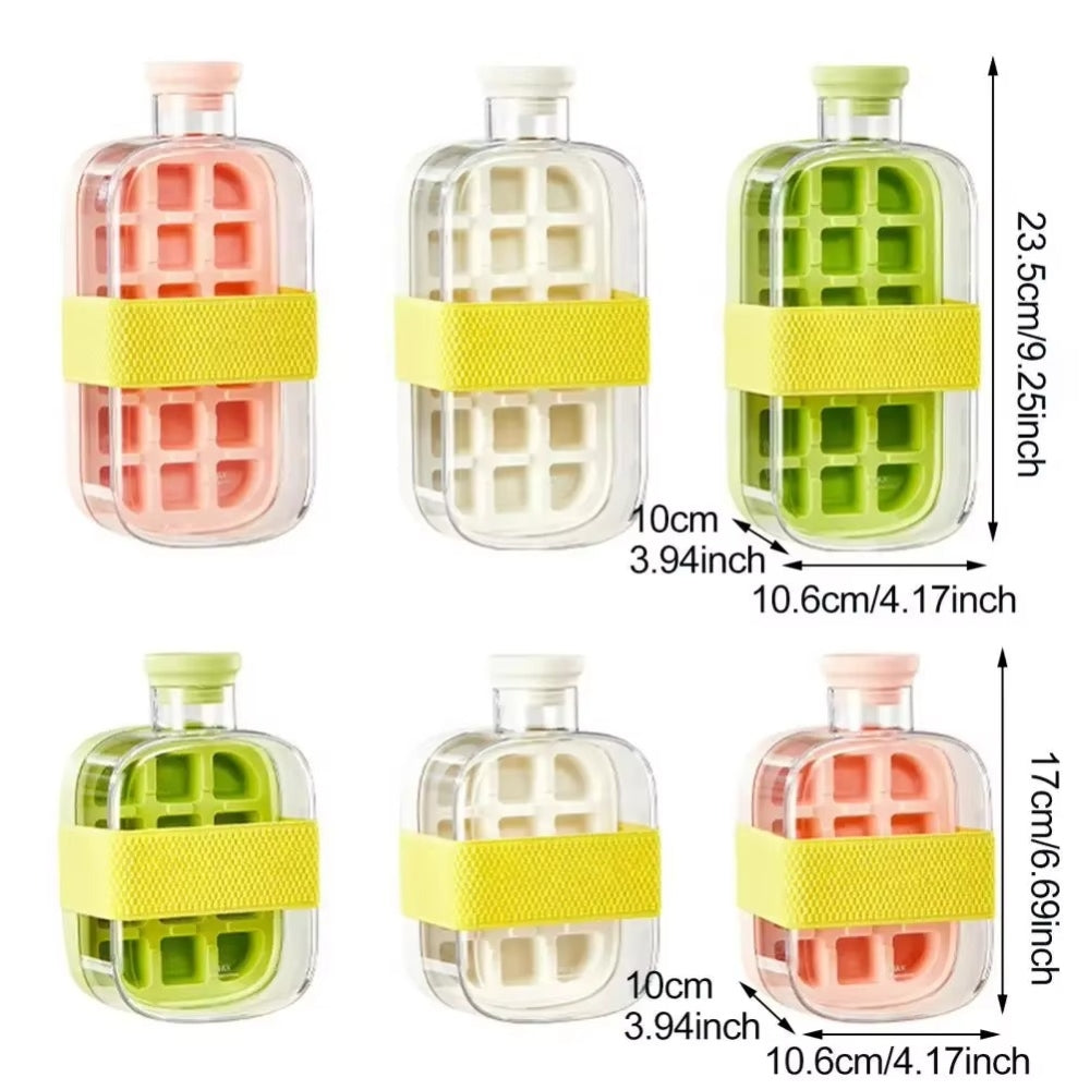 Ice Cube Tray Straw 2 in 1 Ice Make Pressing Mould Drink Bottle