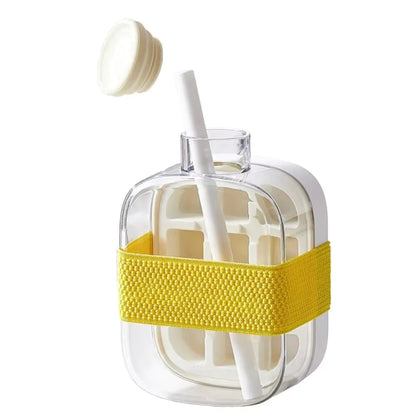 Ice Cube Tray Straw 2 in 1 Ice Make Pressing Mould Drink Bottle