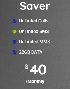 $40 22GB Unlimited Calls and SMS