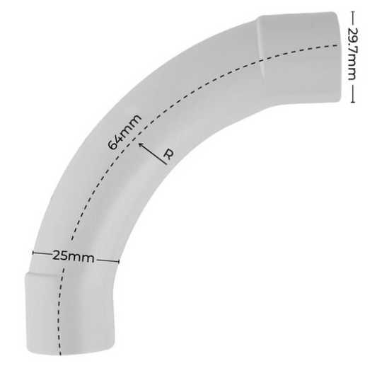 25mm Conduit Bend STD 90 Degree