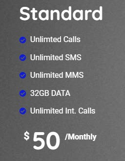 $50 32GB Unlimited Calls and SMS
