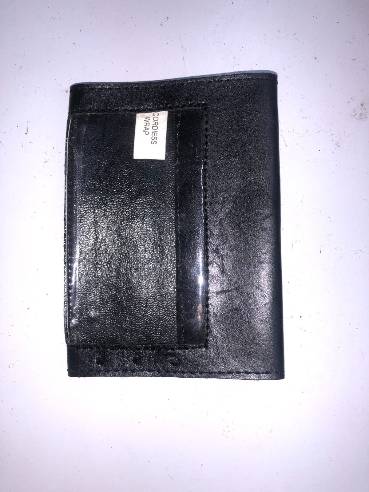 ICOM Black leather universal cordless wrap case