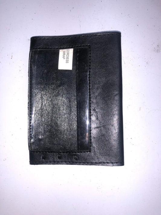 ICOM Black leather universal cordless wrap case