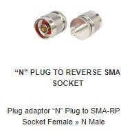 AD1006 Plug adaptor “N” Plug to SMA-RP S