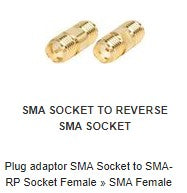 AD1007 Plug adaptor SMA Socket to SMA-RP Socket Female » SMA Female