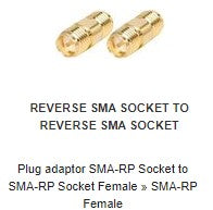 AD1010 Plug adaptor SMA-RP Socket to SMA-RP Socket Female » SMA-RP Female