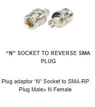 AD1012 Plug adaptor “N” Socket to SMA-RP