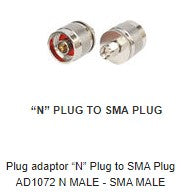 AD1072 Plug adaptor “N” Plug to SMA Plug