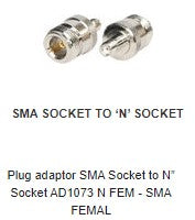 AD1073 Plug adaptor SMA Socket to N” Socket AD1073 N FEM - SMA FEMAL
