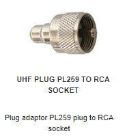 AD220 RCA SOCKET TO UHF PLUG PL259
