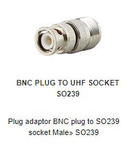 AD240 Plug adaptor BNC plug to SO239 soc