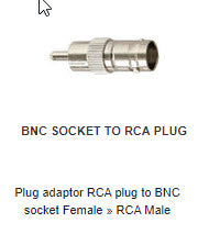 AD260 Plug adaptor RCA plug to BNC socke