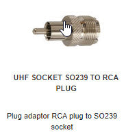 AD270 Plug adaptor RCA plug to SO239 soc