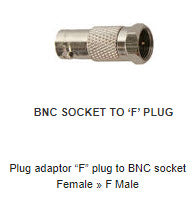 AD290 Plug adaptor “F” plug to BNC socket
