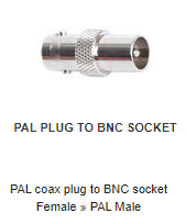 AD292 PAL coax plug to BNC socket Female