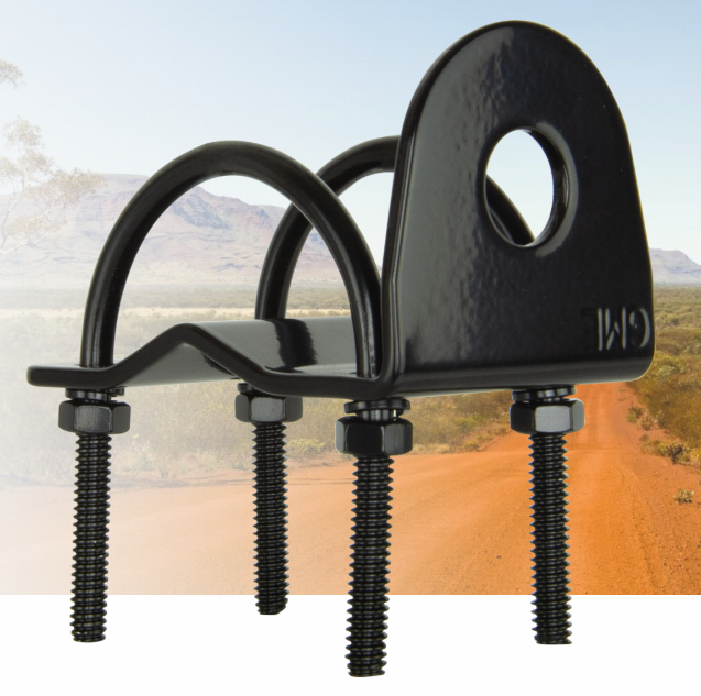 MB024B Right Angle Bull Bar Bracket - Black