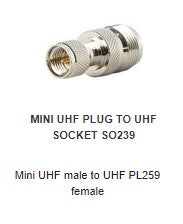 MUF379 Mini UHF male to UHF PL259 female