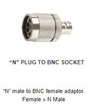 N155 “N” male to BNC female adaptor. Fem
