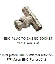 P695 Silver plated BNC Y adaptor Male M-