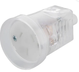 Deta 10 AMP Clear Hard Cover Cord Extension Socket