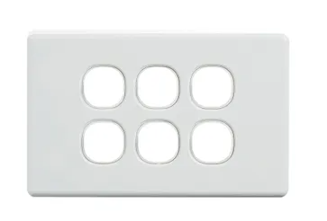 4C | Classic 6 Gang Switch Grid and Cover Plate - White