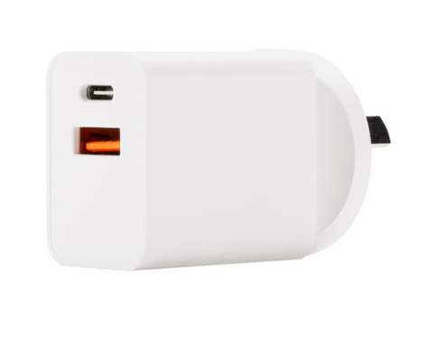 30W USB-C + USB-A WALL CHARGER