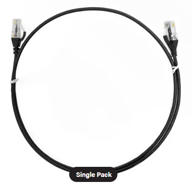 0.5m CAT6 Ultra Thin LSZH Ethernet Network Cable | Black