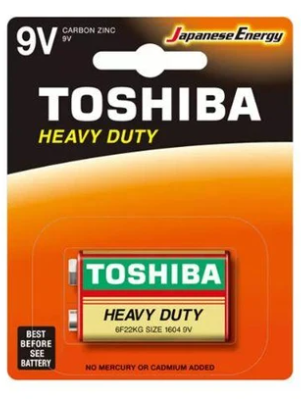 Toshiba Heavy Duty 9V BP1 6F22 Battery Carbon Zinc Lasting Power Household