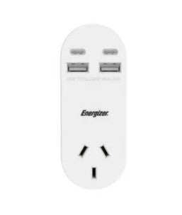 Energizer 1 Outlet with 2 x USB-A & 2 x USB-C Charging Ports