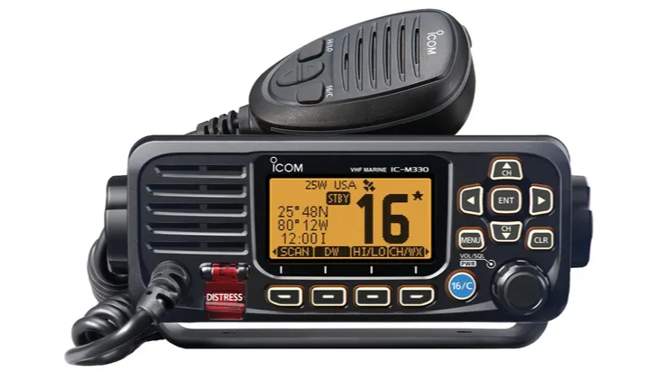 IC-M330GE-B Ultra Compact# Waterproof# VHF Marine Mobile Transceiver (Black)