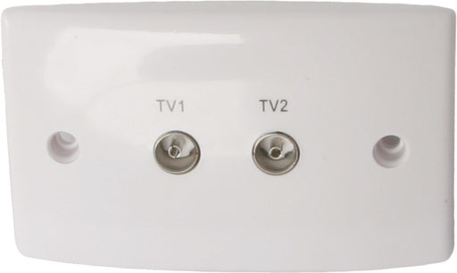TVS6 Double PAL TV Outlet with inbuilt Splitter.