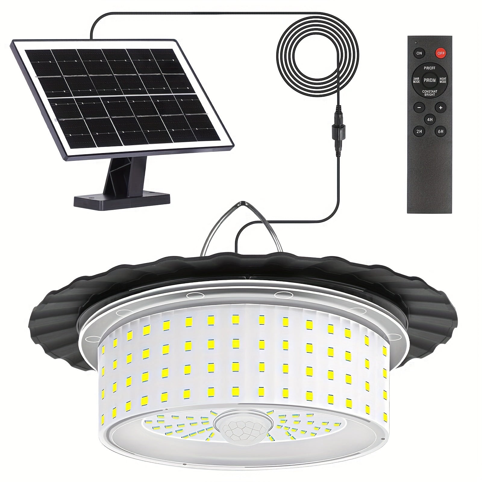 1pc Solar Shed Light Portable Solar Pendant Light Indoor Outdoor 244 LED 360 Glow Solar Lights with Remote Control for Shed Camping Gazebo Patio Tent